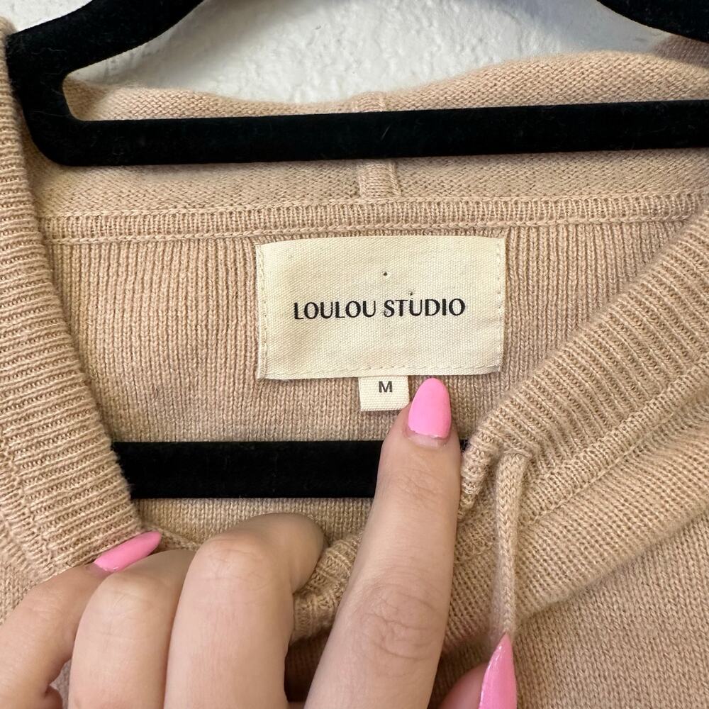 LouLou studios linosa beige cashmere slouchy hoodie - Picture 8 of 11